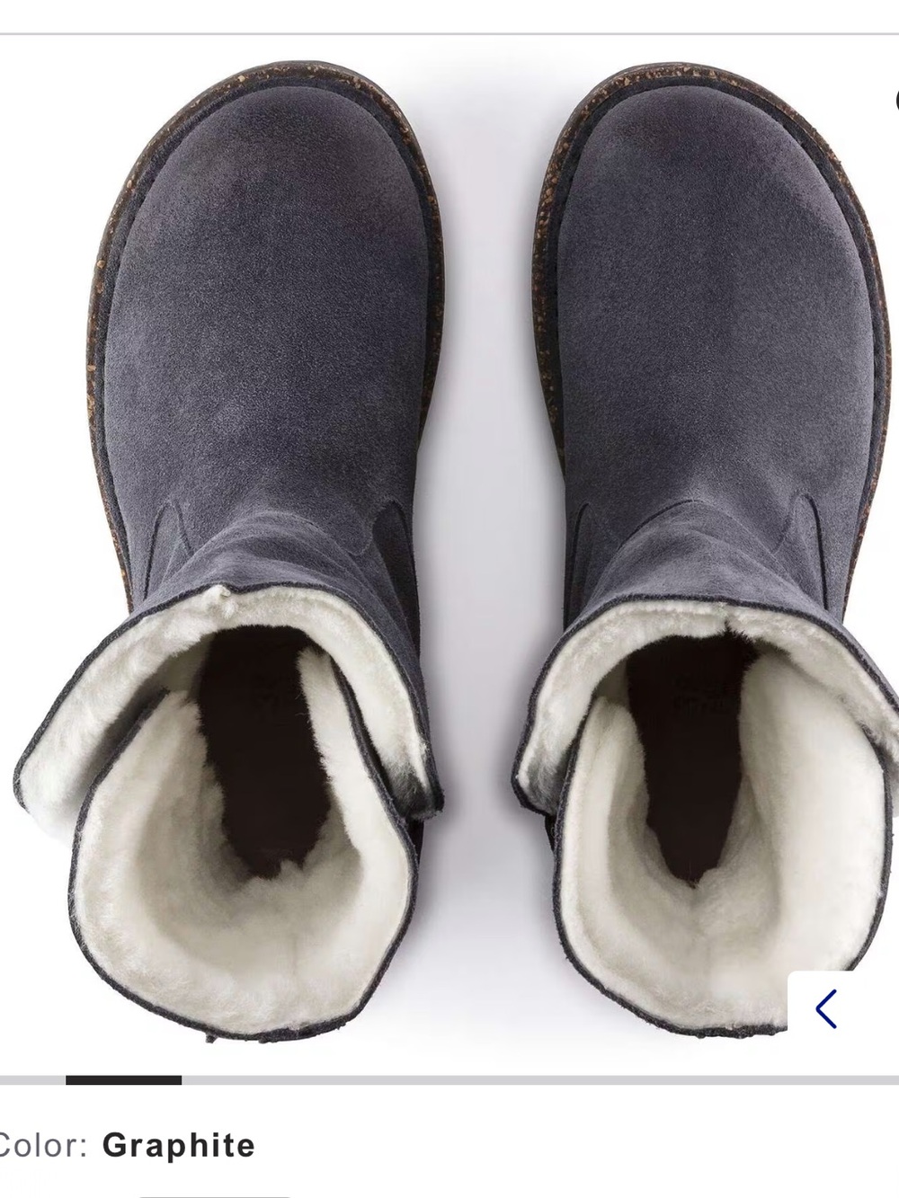 Birkenstock Uppsala Shearling Suede Winter Boots in Graphite Gray.$200 - Picture 4 of 10